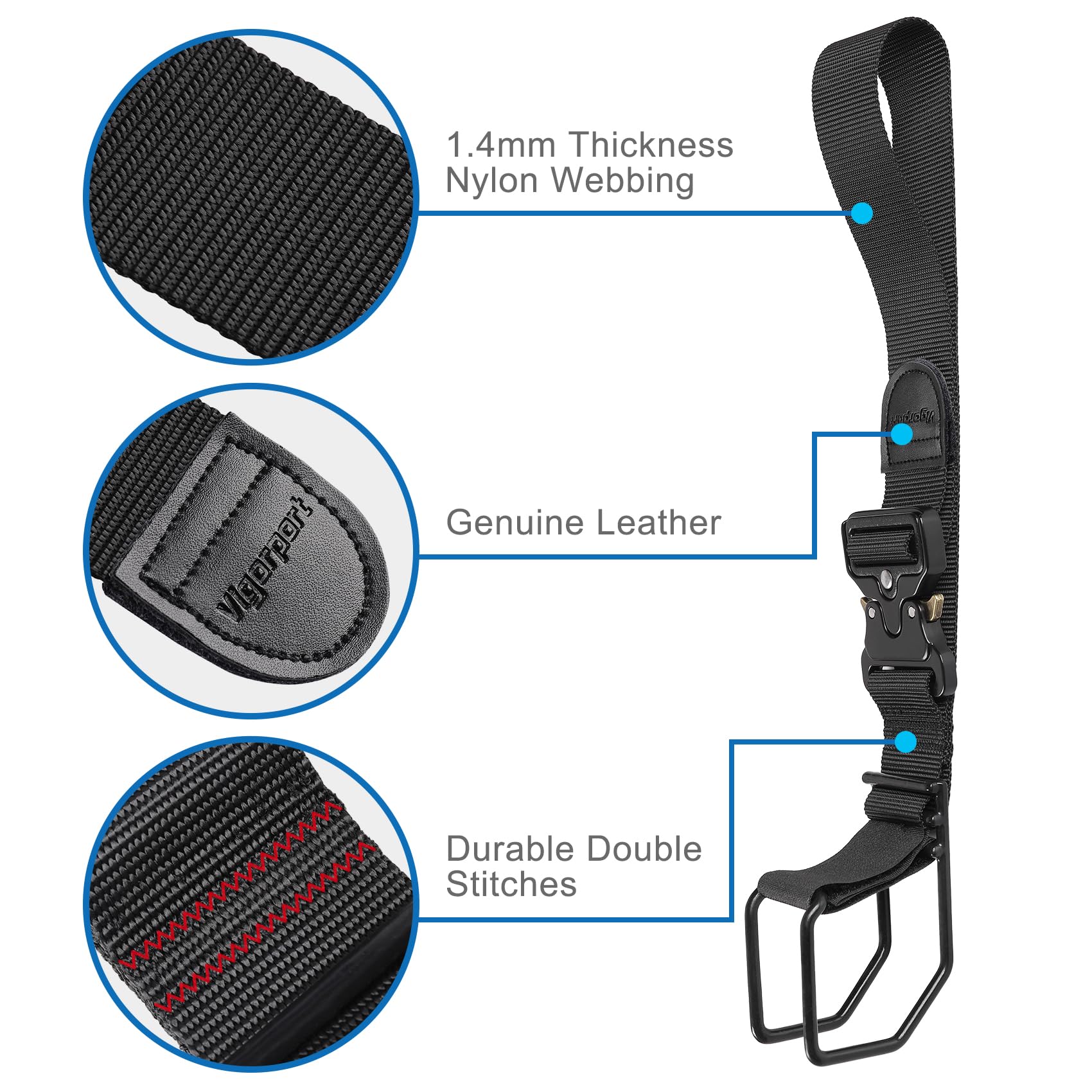 Luggage Hook Strap, J Hook for Add a Bag Luggage, Multi Adjustment Bag Strap Hook with Hands Free (Large Size/Metal Buckle)