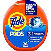 Tide PODs Laundry Detergent, Original Scent, 3-in-1 Stain Remover, Odor Fighter, Color Protector, Concentrated Laundry Soap P