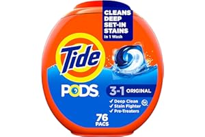 Tide PODs Laundry Detergent, Original Scent, 3-in-1 Stain Remover, Odor Fighter, Color Protector, Concentrated Laundry Soap P