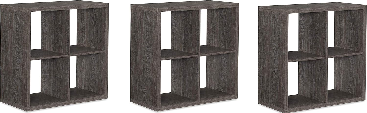 Linon Home Decor Linon Dawes 4 Cabinet Grey Cubby Storage (Pack of 3)