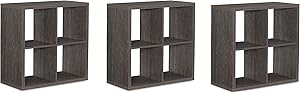Linon Home Decor Linon Dawes 4 Cabinet Grey Cubby Storage (Pack of 3)