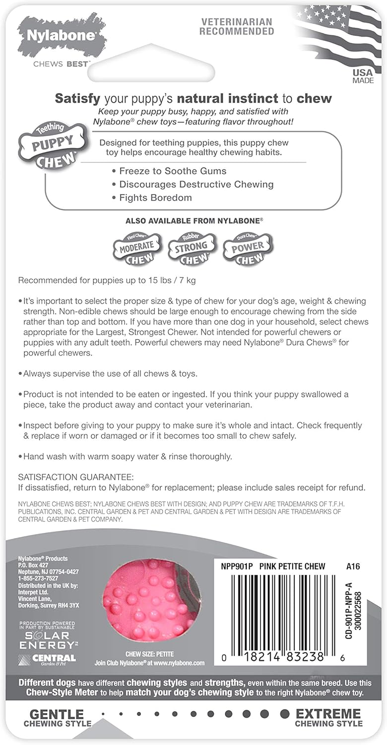 Pet Supplies : Nylabone Puppy Teething & Soothing Flexible Chew Toy Chicken Petite : 