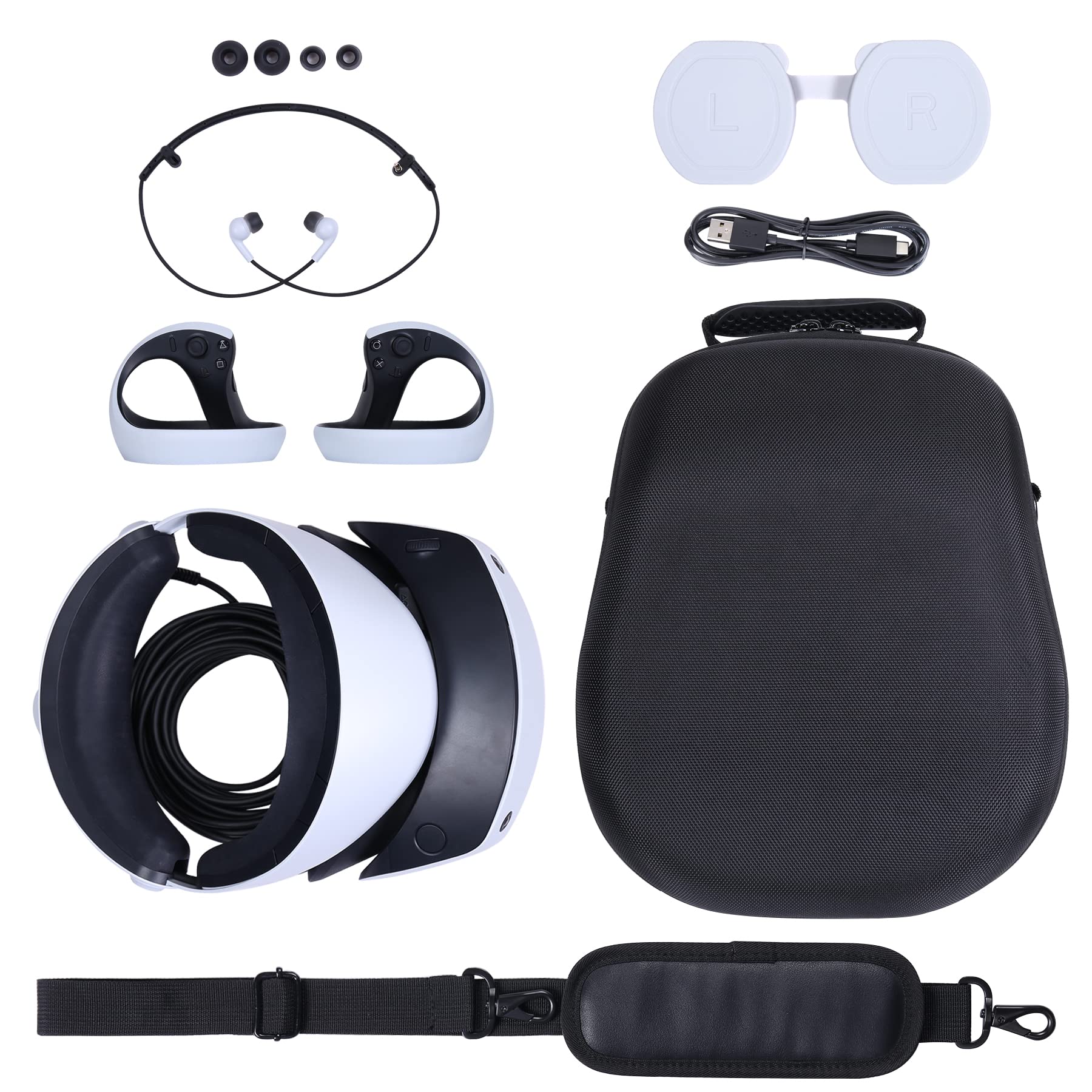 khanka Hard Case for Sony PlayStation VR 2(Black)+Hard Case for Sony Psvita PS Vita 1000 and PSVita Slim (PSV 2000)/PSP PlayStation 3000 Video Console