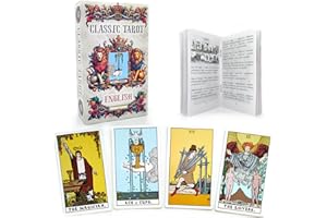 Pelucton 78-card Classic Tarot Deck for Beginners with Guidebook in English. Traditional Fortune-telling cards, Unique Divina