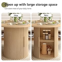 weselon 47 inch Round Dining Table for 4, Kitchen