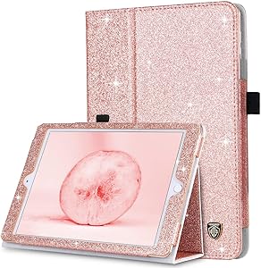 iPad Mini Case, iPad Mini 2 Case, iPad Mini 3 Case, BENTOBEN Glitter Sparkly Folio Folding Stand Cover with Holder & Auto Wake/Sleep Luxury Smart Case Without Stylus for iPad Mini 1/2/3, Rose Gold
