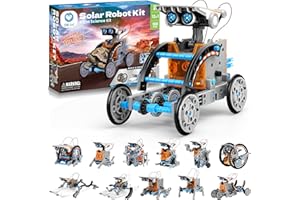 Sillbird STEM 12-in-1 Education Solar Robot Toys -190 Pieces DIY Building Science Experiment Kit for Kids Aged 8-10 and Older
