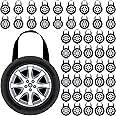 Silkfly 48 Pcs Racing Car Party Non Woven Tote Bags Race Car Wheel Bags with Handles Race Car Party Supplies for Candy Gifts Goodies Treats Boys Kids Birthday Baby Shower Party Favors Tote Bags