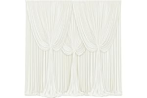 TAO-GE 4 Panels Ivory Backdrop Curtains for Wedding Party Wrinkle Free Backdrops Curtain Drapes Fabric Decorations Photo Back Drop Cloth for Baby Shower Photography Stage Reception 20ft(W) x 12ft(H)