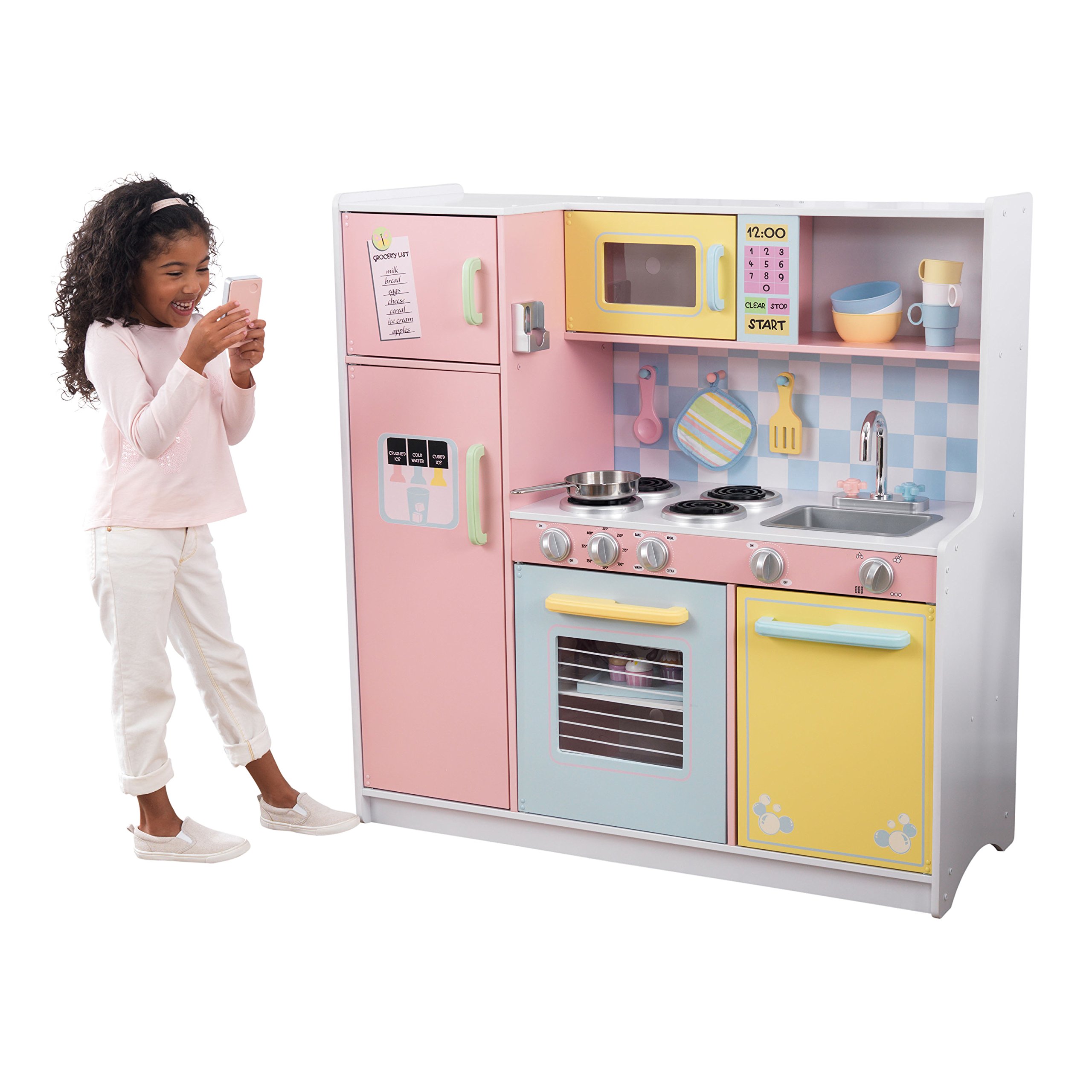 Kids Large Pretend Kitchen Playset Play Microwave Oven Stove Wooden Wood Set Fun 797619730991 eBay