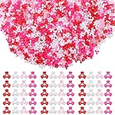 Qumenan 1600Pcs Tri Beads Plastic Tri-Shaped Beads for Crafts for Craft Necklace Wreath Candy Home Decoration DIY (Pink, Red, White, Rose Red)