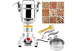 Homend High-Speed 300g Electric Grain Mill Grinder Powder Machine Spice Herb Grinder 1300W 50-300 Mesh 28000RPM Stainless Ste