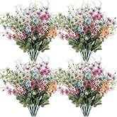 Riceshoot 24 Pcs Wildflowers Artificial Flowers Silk Fake Daisy Wild Flower Bouquets Outdoor UV Resistant Faux Greenery Plants for Spring Summer Decoration Home Indoor Vase Floral Arrangements Decor