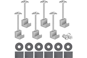 ONAGAD Truck Toolbox Mounting Kit No Drill, 6 Pcs Silver Upgraded Pickup Truck Bed Tool Box Mount Clamps, Aluminum Alloy J Hook Crossover Toolbox Tie Downs for Tool Box Fixing