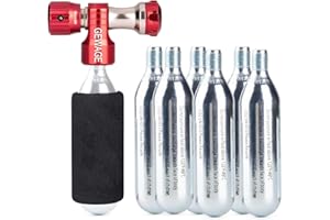 GEWAGE CO2 Inflator with 4 X 16g Cartridges - CO2 Bike Pump Presta & Schrader Valve Compatible - CO2 Bike Tire inflator for Mountain and Road Bike