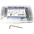 iexcell 250 Pcs M3 x 6/8/10/12/16 Stainless Steel 304 Hex Socket Button Head Cap Screws Bolts Assortment Kit