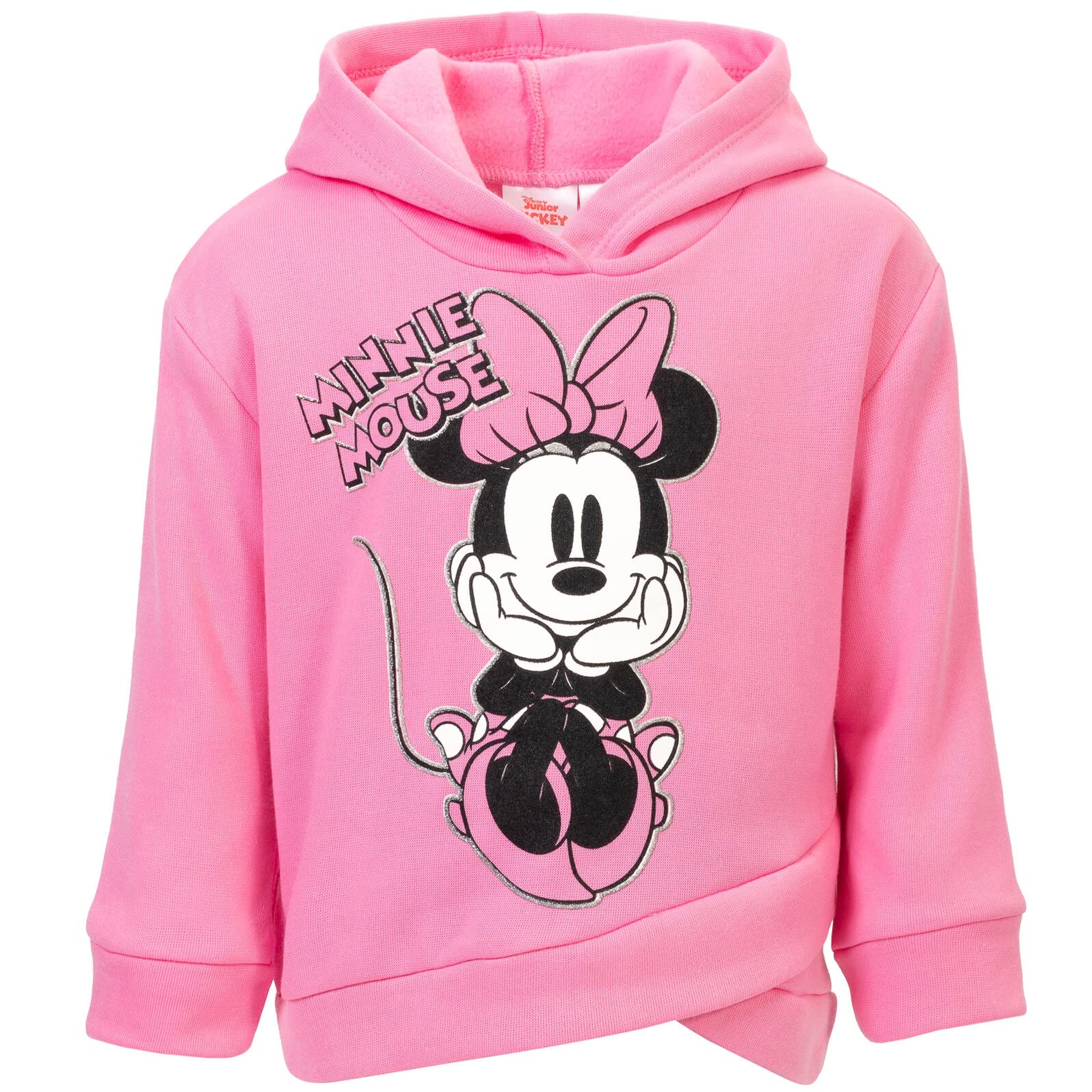 Disney Minnie Mouse Fleece Pullover Crossover Hoodie and Leggings Outfit Set Infant to Big Kid Sizes (12 Months - 14-16)