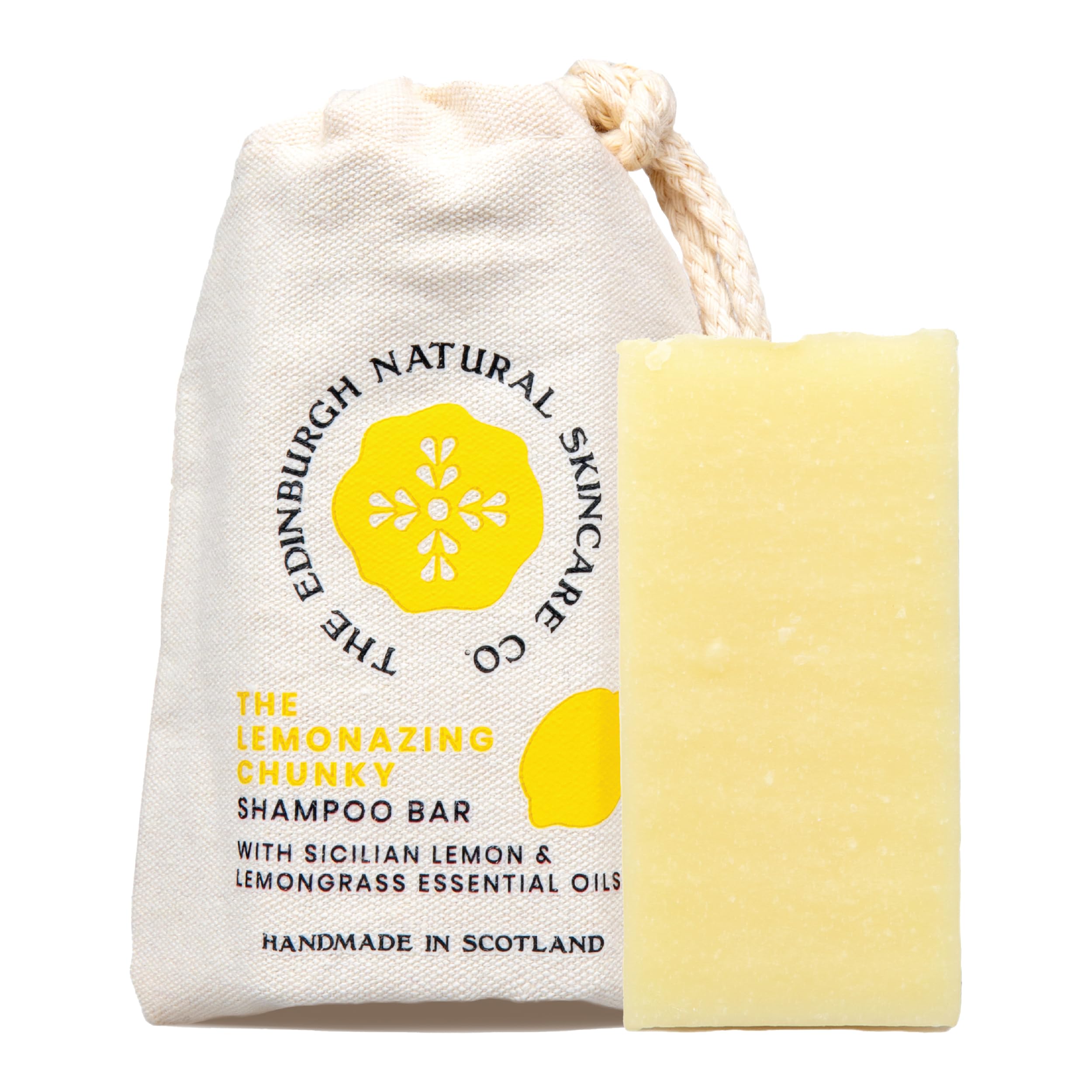 Lemonazing Shampoo Bar | 100% Natural & Organic | Cleanses, Softens & Strengthens Hair | Boosts Shine & Volume | Sulphate-Free Solid Shampoo for All Hair Types