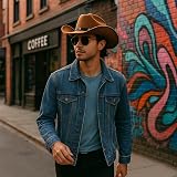 VIROSA Classic Western Cowboy Hat Black Lightweight Adjustable Fit view 5
