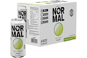 Normal Beverage, Agave Splash Non-Alcoholic Margarita Premium Ready-to-Drink Mocktail - Low Sugar, Low Calories. - 12x473mL C