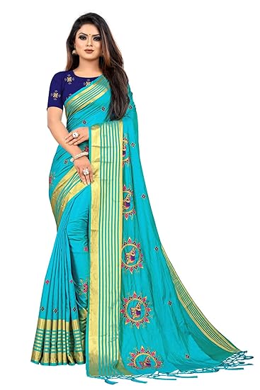 Womens Silk Saree With Blouse Piece
