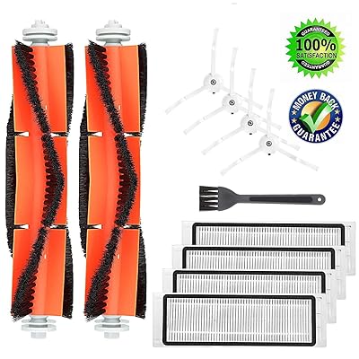 Cabiclean Replacement Accessories Kit Compatible Roborock E25 S5 E20 E35 C10 S50 S51 Xiaomi Robot Vacuum Mijia 10 Pack 2 Main Brush  4 Side Brush  4 Filter
