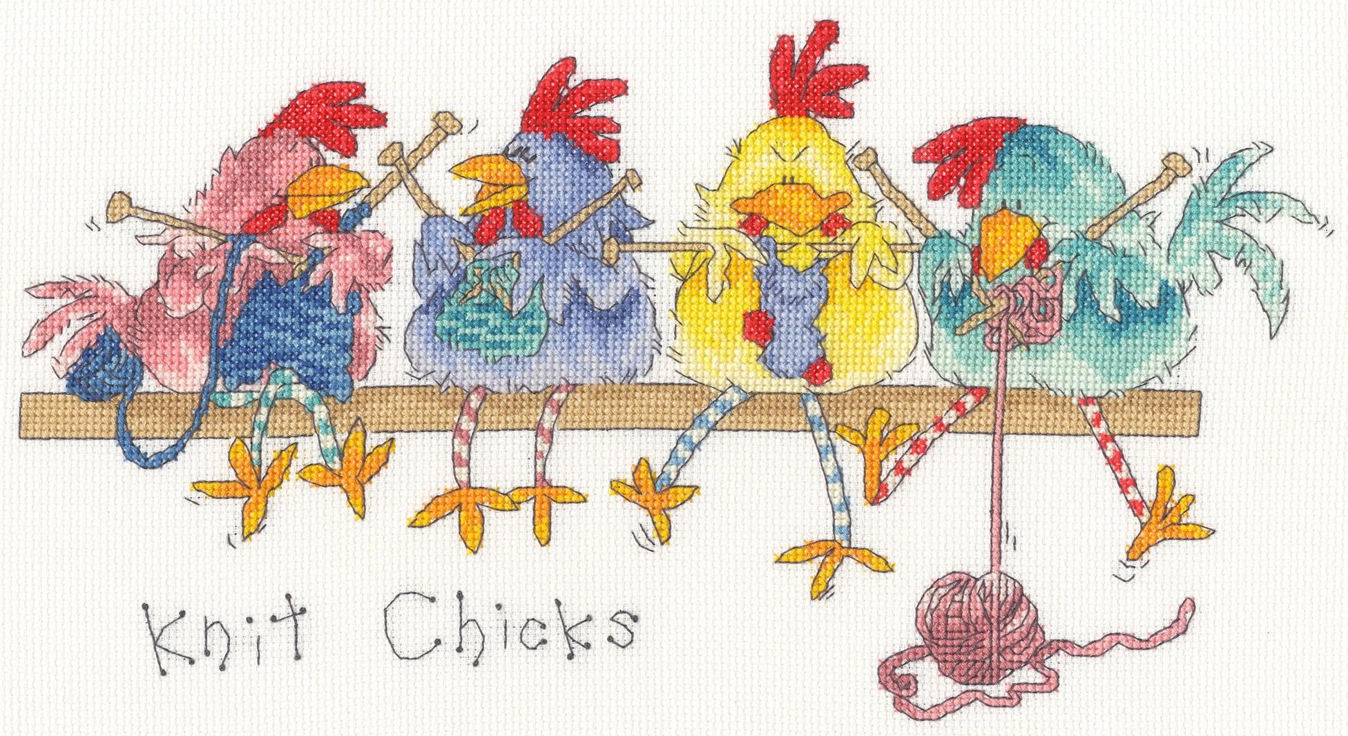 Bothy Threads Counted Cross Stitch Kit - Knit Chicks