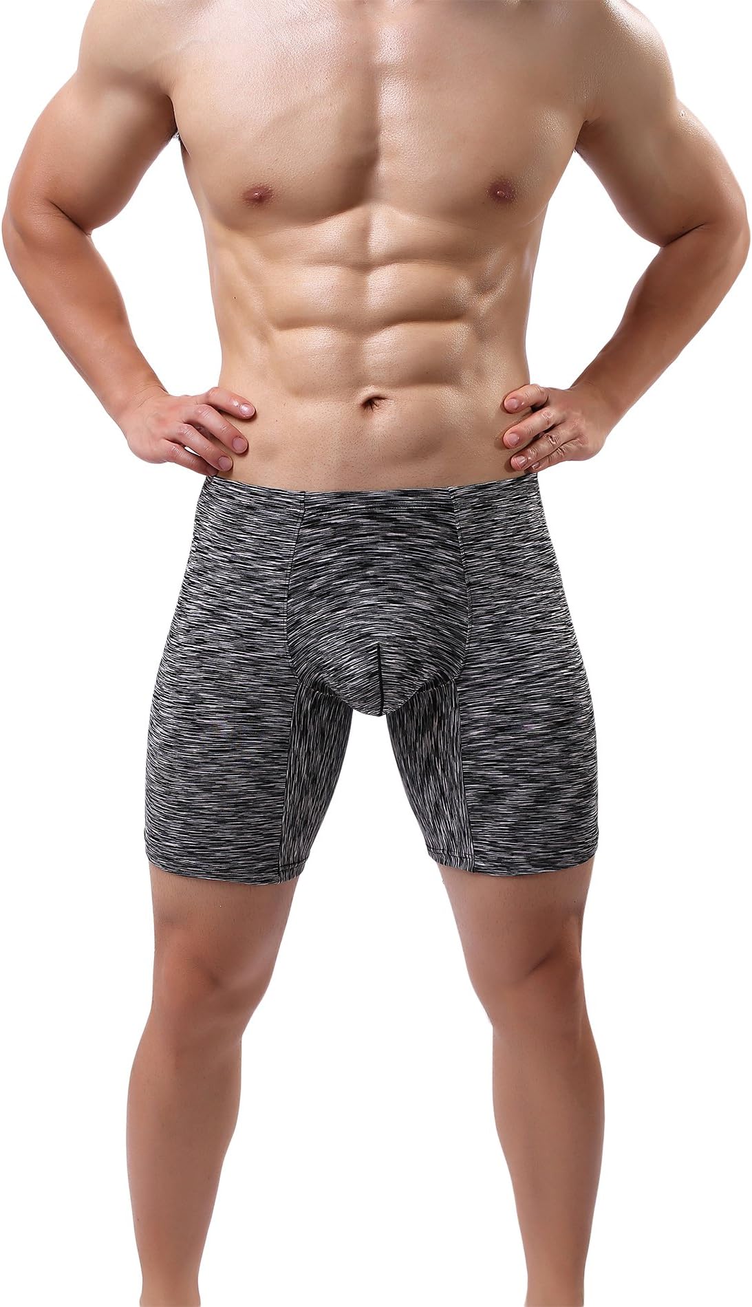 NEIKUMen's No Ride Up Underwear Seamless Boxer Briefs Performance Sexy Comfort Undies Black M