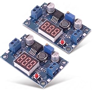 2PCS LM2596 DC-DC Buck Converter Module Adjustable Step-Down Vol with LED | Regulator 4.0-40V Input to 1.25-37V Output, 3A Pe
