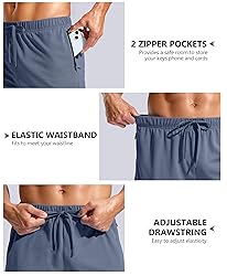 Pudolla Men's Workout Running Shorts with Zipper