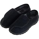 Mens Memory Foam Diabetic Slippers Extra Wide Comfy with Coral Fleece Lining for Arthritis Edema Swollen Feet House Shoes for Men