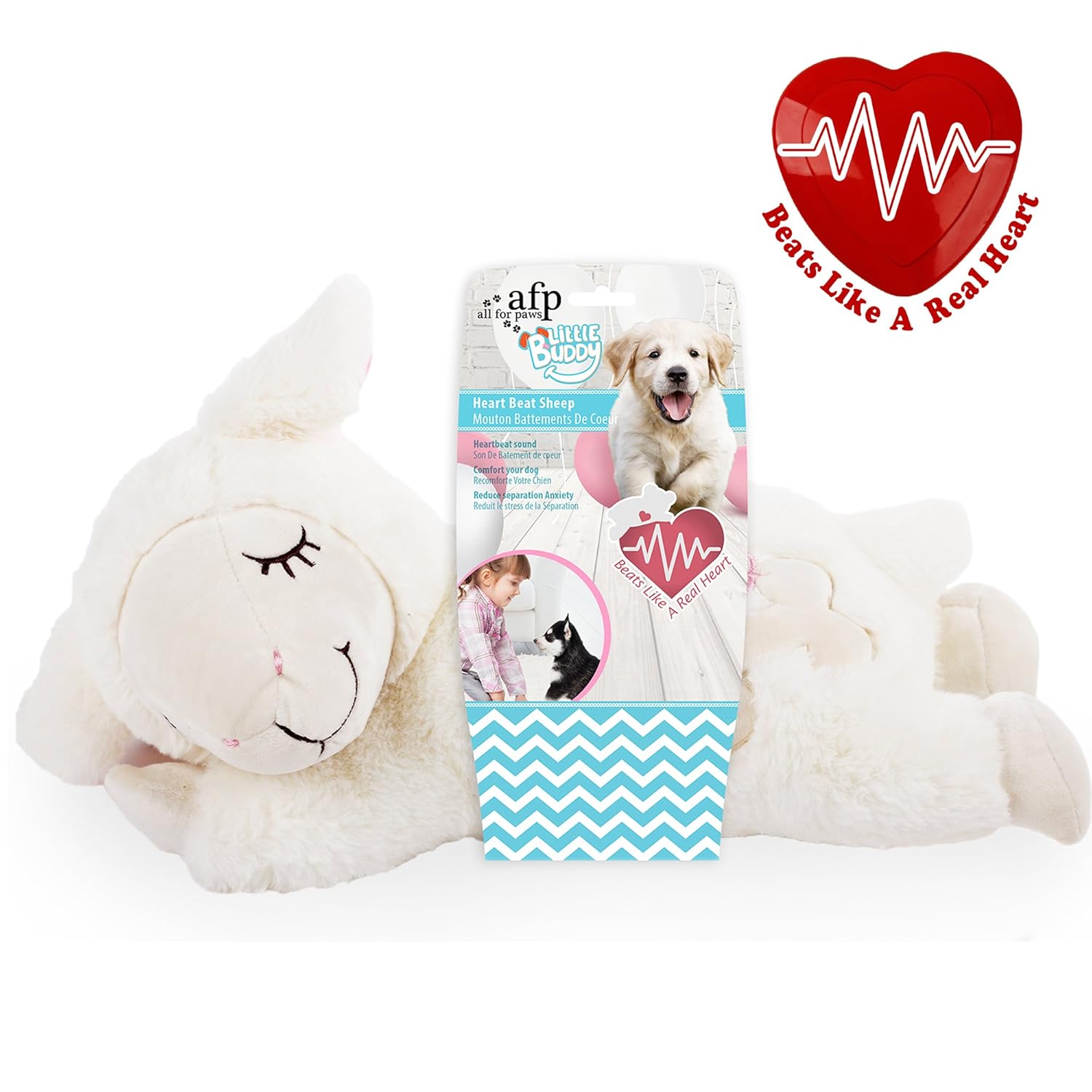 All For Paws AFP Little Buddy Heart Beat Sheep Grey Amazon.co.uk