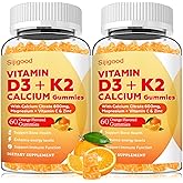 Sijigood Vitamin D3 K2 Gummies with D3 10000IU & K2 200MCG, 6-in-1 Vitamin D Supplements with Magnesium, Zinc and Calcium for Bone, Immune & Energy Support, Sugar Free, Orange Flavor, 120 Count