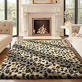 Ophanie 4x6 Leopard Rugs for Bedroom Living Room, Fluffy Shag Large Fuzzy Plush Soft Throw Cheetah Print Rug,Large Shaggy Floor Big Carpets, Kids Home Decor Aesthetic, Nursery