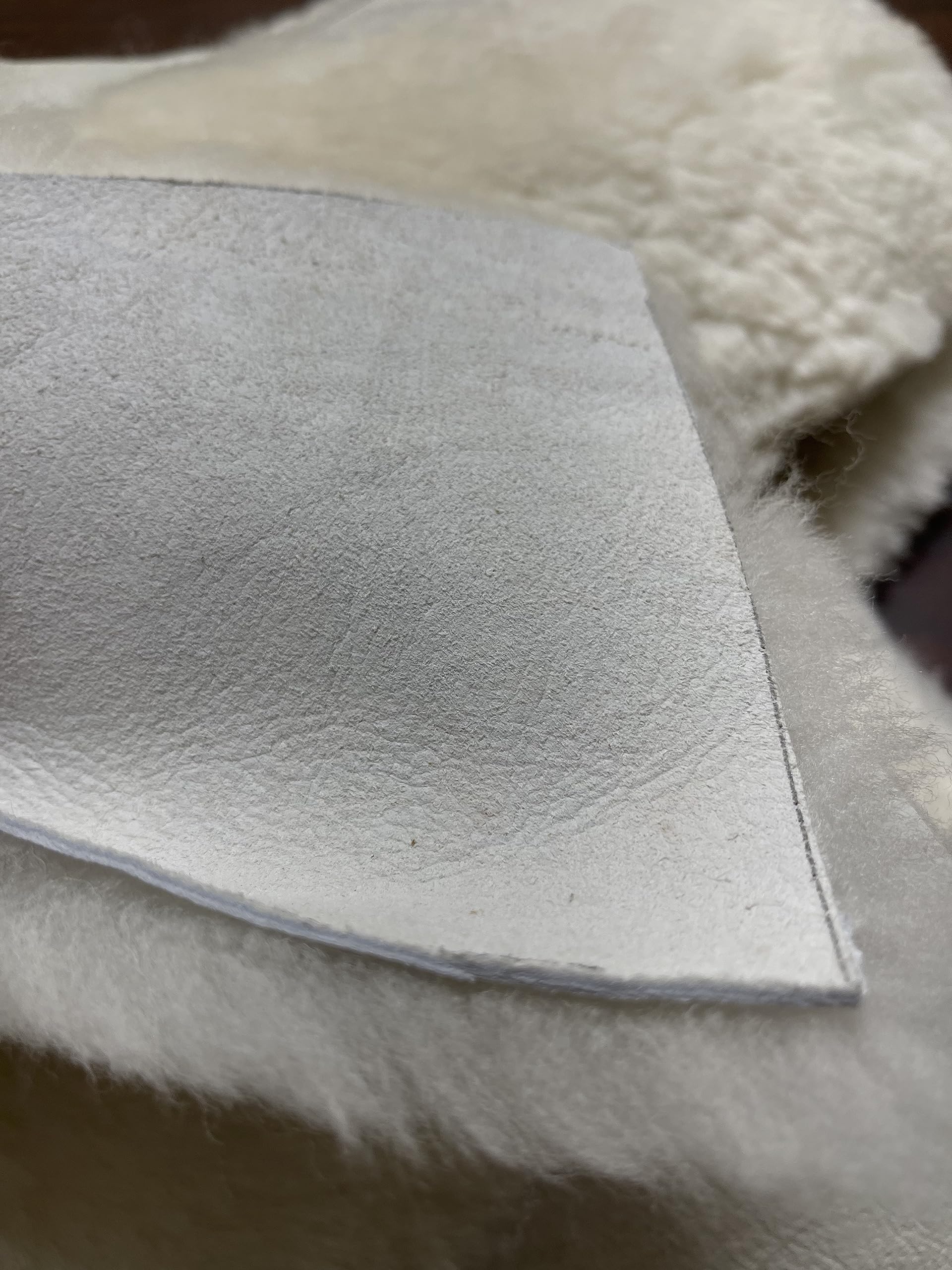 Sheepswool Leather Remnants, Sheep Leather and Wool, Lambs Wool Scrap Appoximately 16-18 Pieces 10