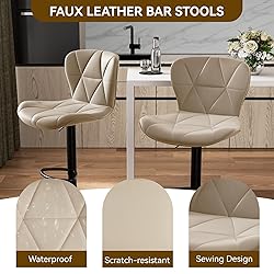Nalupatio Modern Bar Stools Set of 2, Adjustable