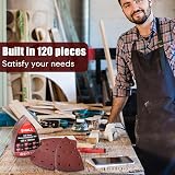 SHALL 120-Piece Sanding Sheets Mouse Pads Assorted Grits 40-240 11-Hole view 7