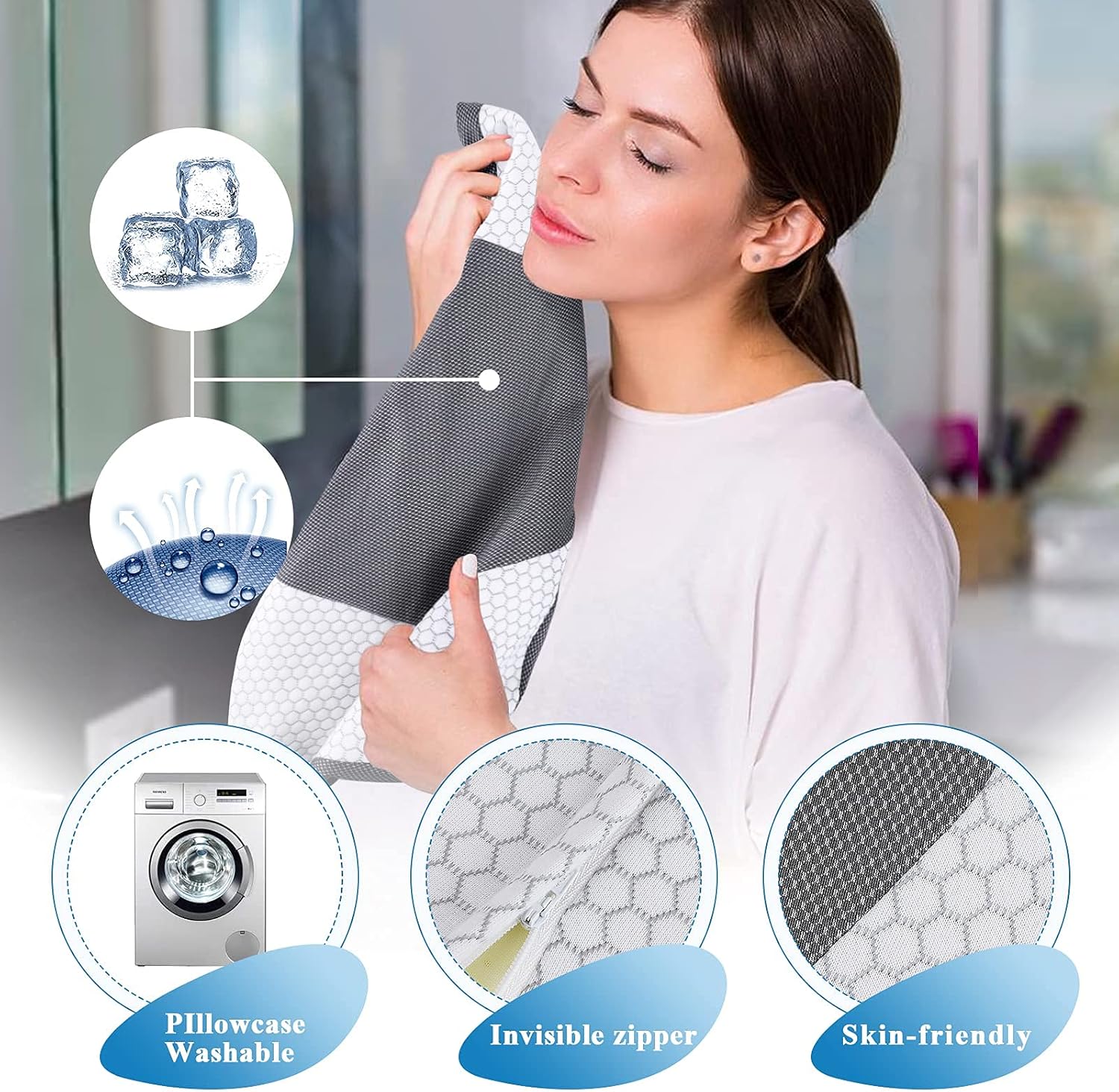 Mkicesky Neck Pillow for Sleeping, Cervical Memoery Foam Pillow, Ergonomic Neck Support Pillow, Contour Pillow for Neck and Shoulder Pain, Orthopedic Sleeping Pillow for Back Side and Stomach Sleeper: Kitchen & Dining