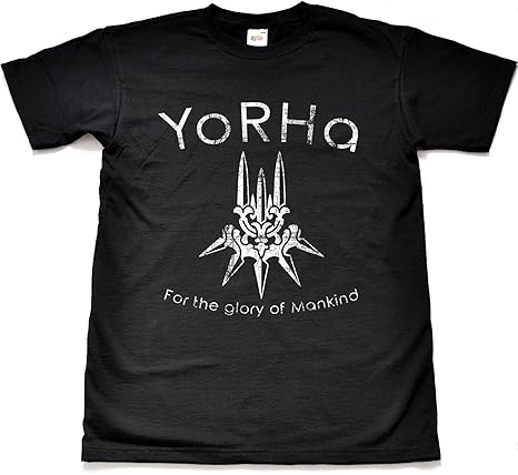 Distressed Yorha Glory of Mankind Black T Shirt