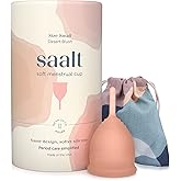 Saalt Soft Menstrual Cup – Reusable Period Cup – Made for Comfortable, Leak-Free Protection Up to 12 Hours – BPA & Latex Free – Includes Cup & Carry Bag (Small, Desert Blush)
