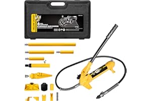 YELLOW JACKET 6 ton Porta Power Kit Hydraulic Ram Jack Pusher Puller Auto Body Frame Repair Tool with Blow Mold Carrying Storage Case for Car Repair,Truck,Farm