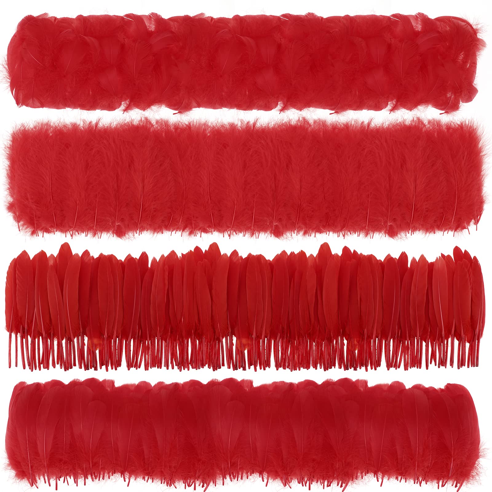 MWOOT 4 Styles Assorted Crafts Feathers (Red) — image 1