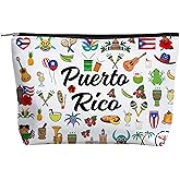 Odebyata Puerto Rico Travel Souvenir Gift Makeup Bag, Puerto Rico Traveler Cosmetic Bag, Toiletry Pouch Organizer Bag for Makeup Tools Odds and Ends