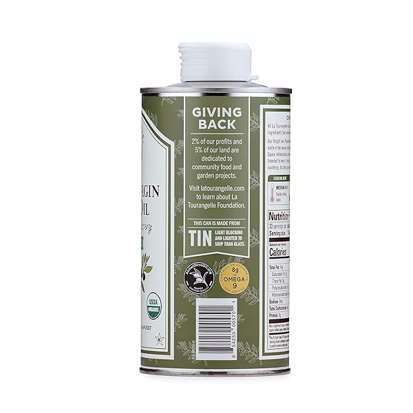LA TOURANGELLE, ORGANIC EXTRA VIRGIN OLIVE OIL, COLD-PRESSED EVOO FROM SPAIN, 16.9 FL OZ – SPANISH OLIVE OIL WITH POLYPHENOLS FOR COOKING, DRIZZLING, MARINADES, AND DIPPING, RICH FLAVOR