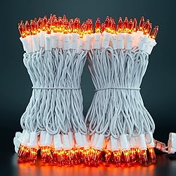 YULETIME 200ct Orange String Lights, 66ft UL