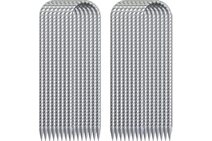 OK5STAR 16 Inch Trampoline Wind Stakes, U Shaped Rebar Ground Stakes Galvanized Trampoline Stakes Heavy Duty Ground Anchors for Trampoline Security(4/8/16 Pcs