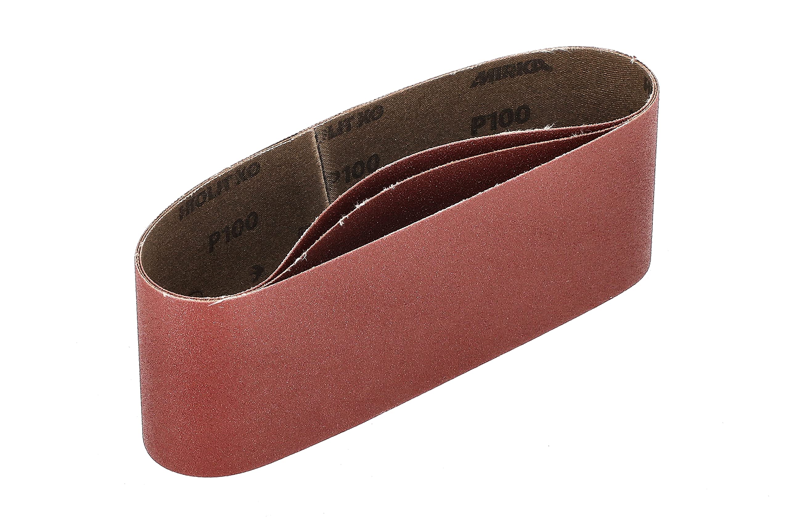Mirka Red 3 x fabric sanding belts 75x457mm / grit P100 / high quality sanding belt for belt sander/for sanding wood and metal