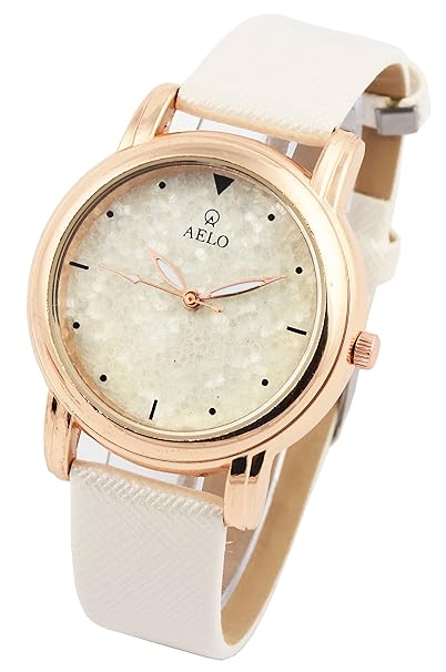 Aelo Analogue Round White Dial Girl's Watch - Www1080