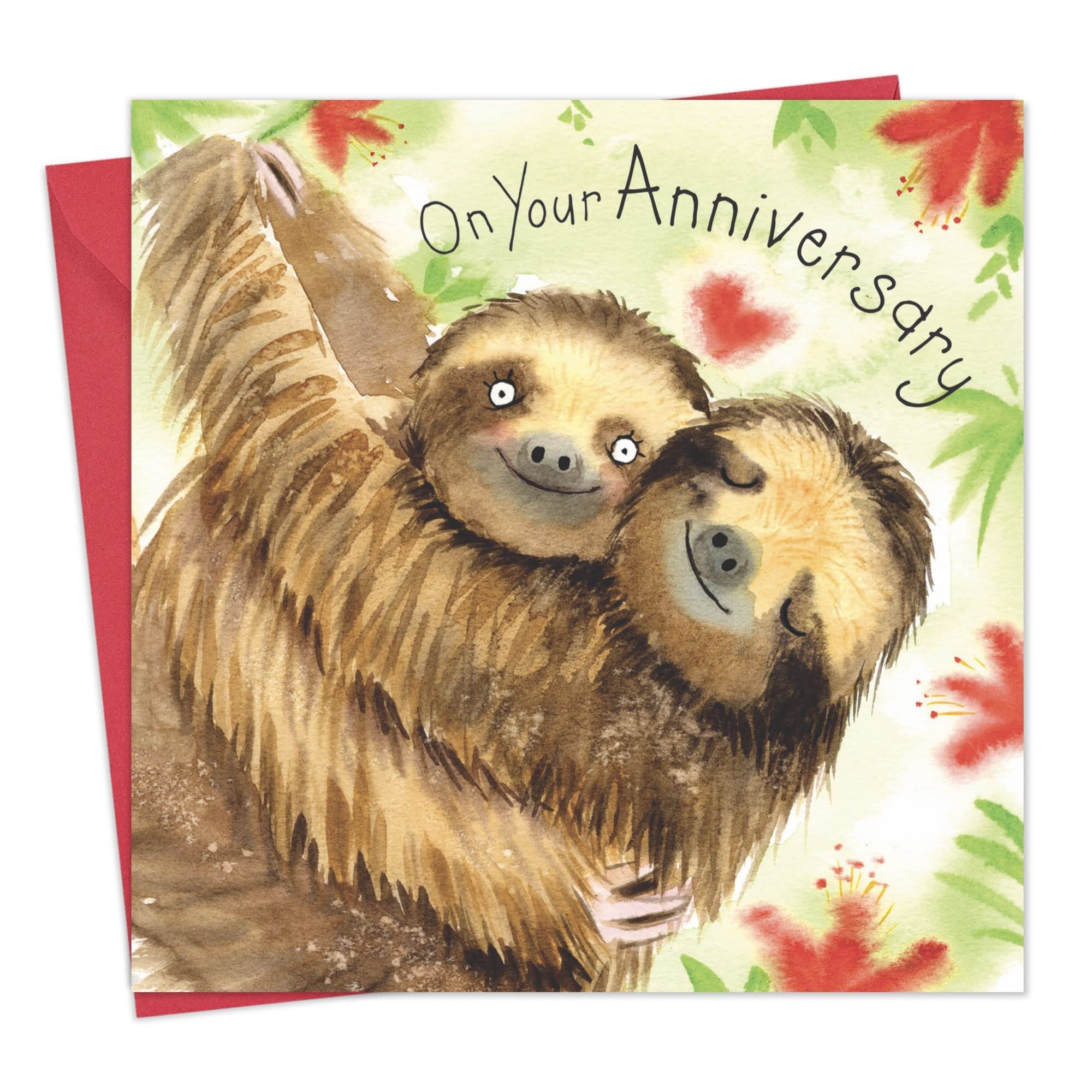 Twizler On Your Anniversary Card Sloths - Husband Anniversary Card for Him - Wife Anniversary Card for Her - Womens Happy Anniversary Card Mens - Couple Anniversary Card Parents