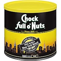 Chock Full o’Nuts New York Roast Ground Coffee, Dark Roast - 100% Premium Arabica Coffee Beans – Bold, Full-Bodied and…